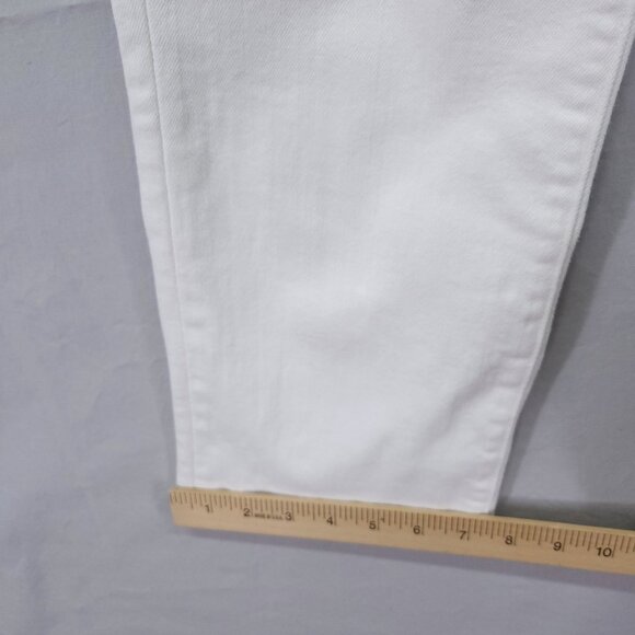 L’Agence Straight Leg Jeans 30 High Rise Baggie Cropped 24" White - Picture 8 of 12